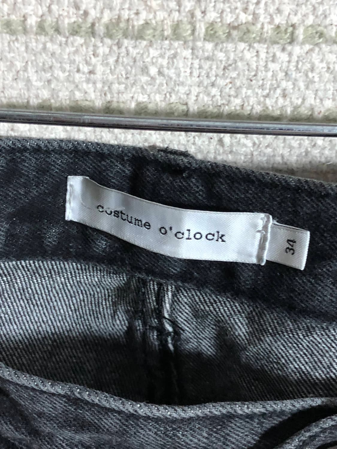 커스텀어클락 블랙 세미 와이드 청바지 흑청 데님 34 상품이미지6