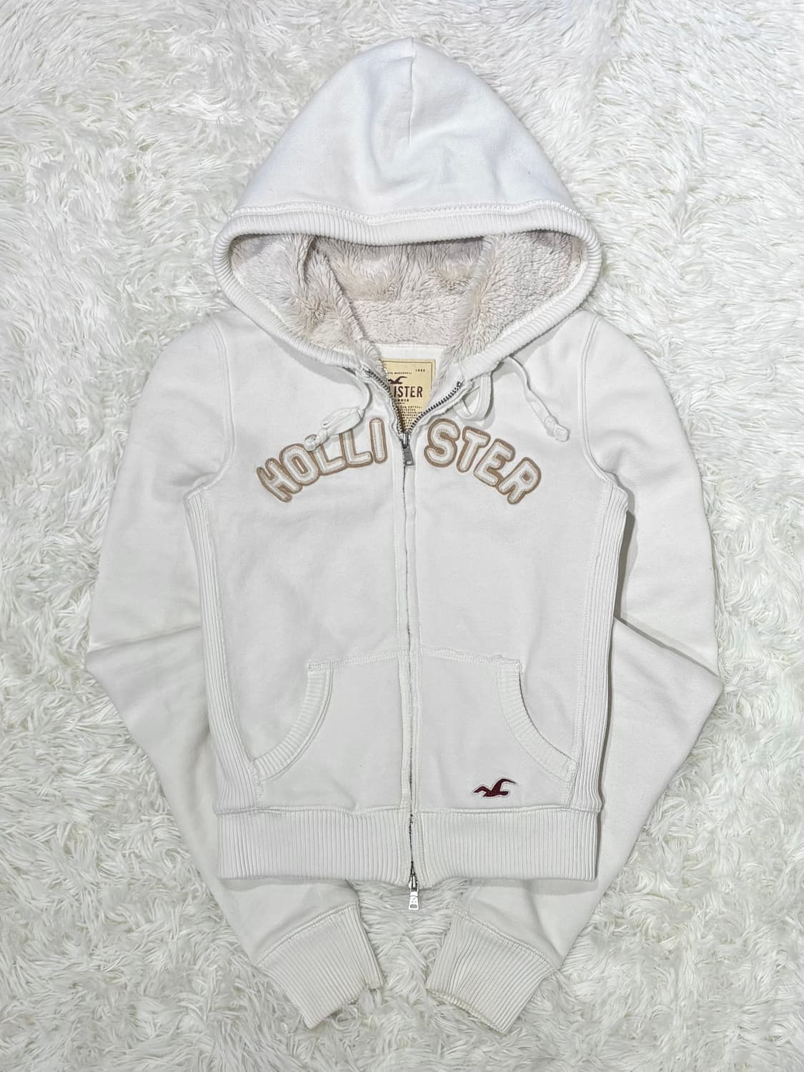 홀리스터 빅로고 양털 투웨이 후드집업 상품이미지4