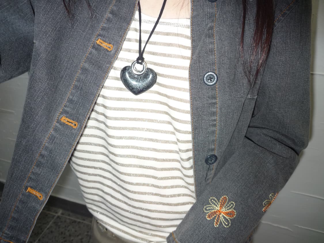 flower point denim jacket 상품이미지5