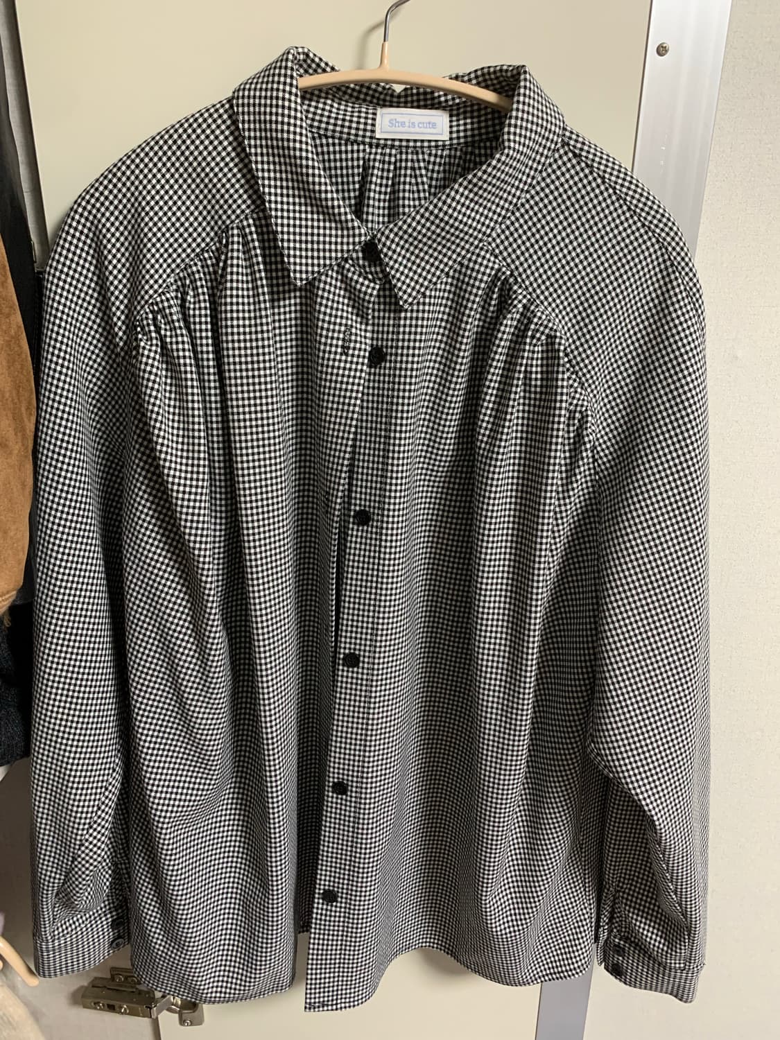 쉬이즈큐트 제인셔츠 체크 블랙 상품이미지4