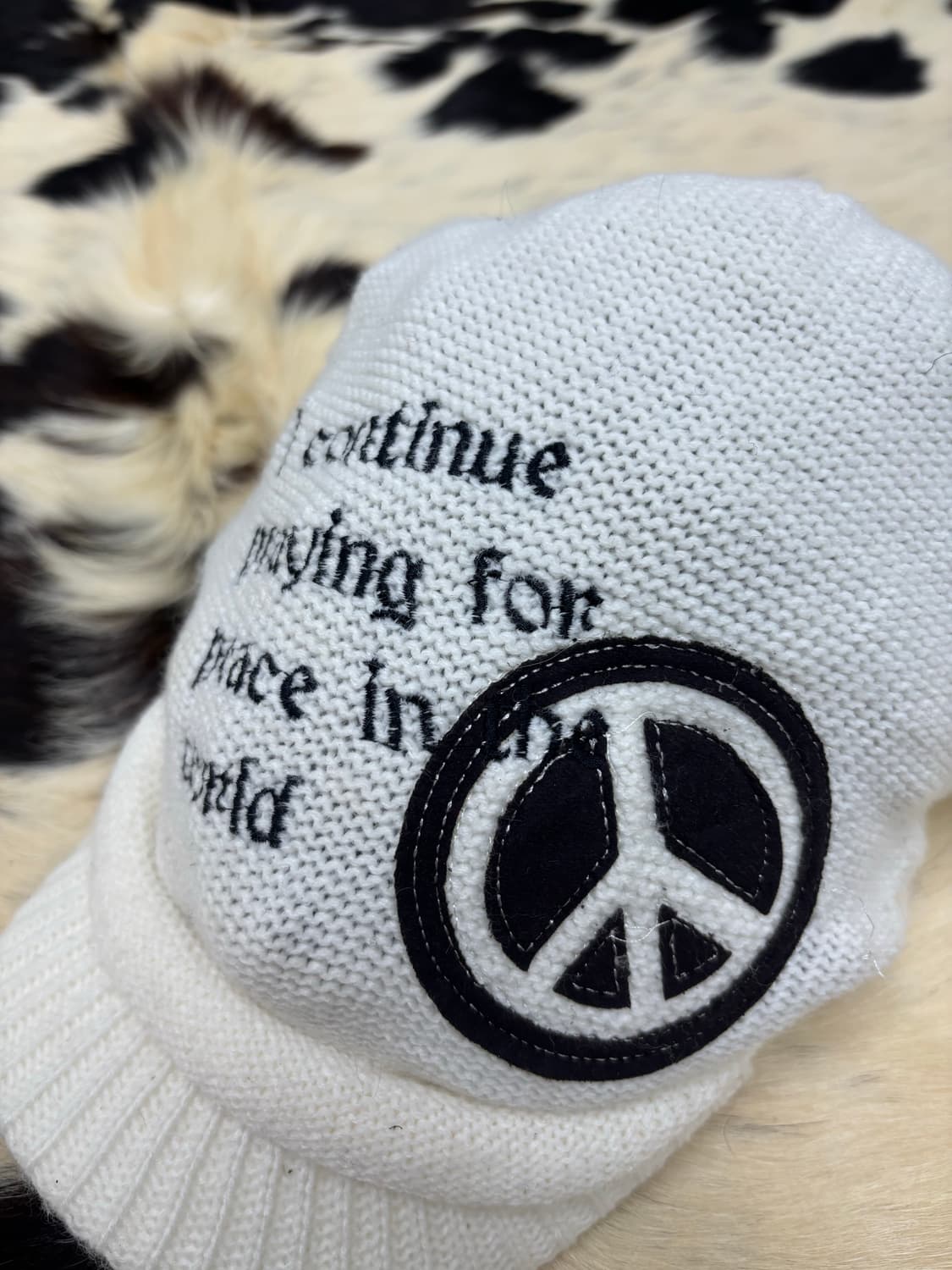 Y2K Lettering White Knit Cap Size   FREE 상품이미지3