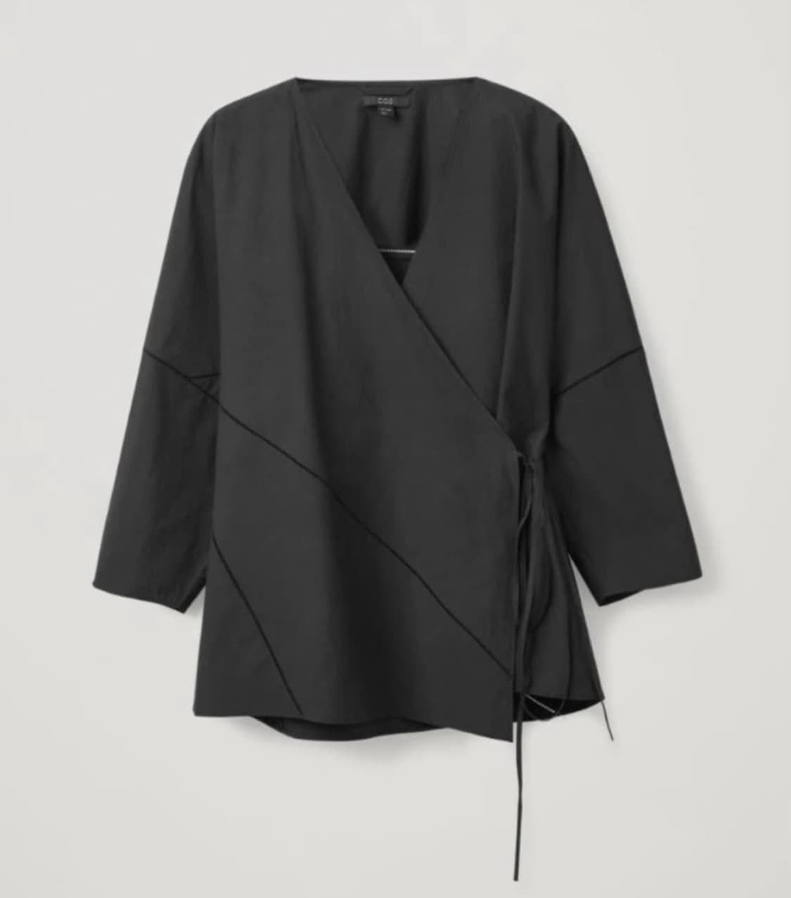COS 코스 스티치 랩 블라우스 블랙 S 상품이미지1