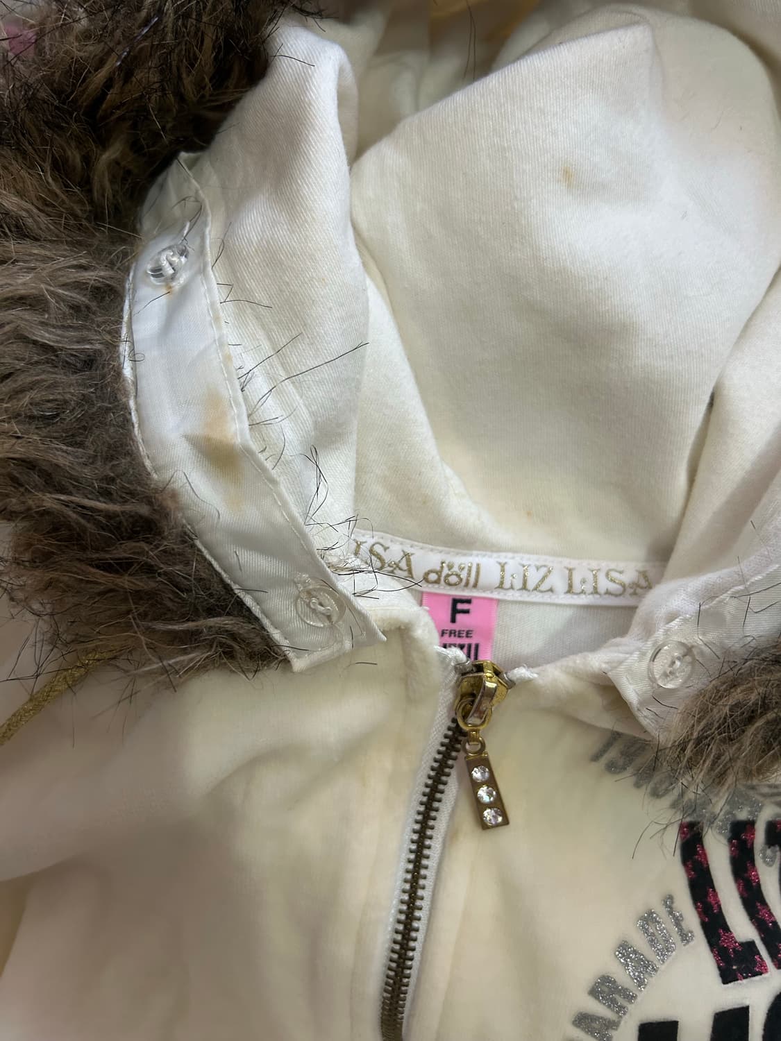 리즈리사 핀터대장 갸루 울프죠 후드집업 벨루어 상품이미지6