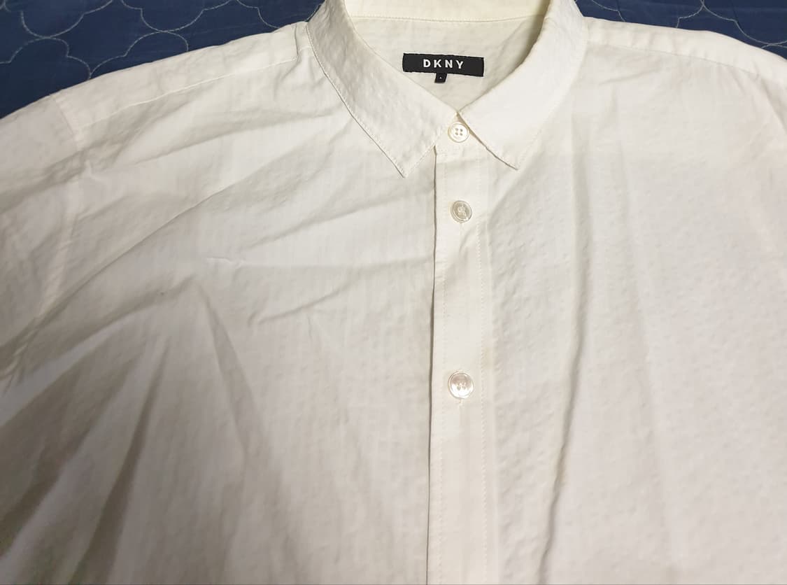 (한섬) DKNY 린넨코튼 반팔 셔츠 화이트 (L) 상품이미지2