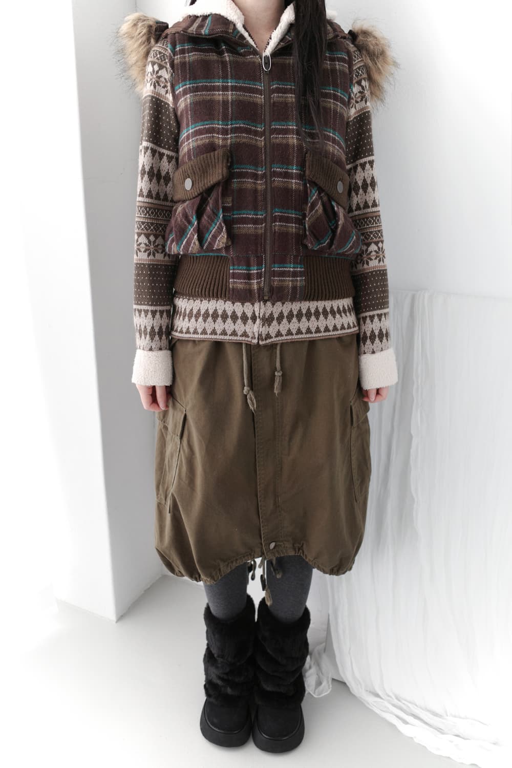 check fur vest  상품이미지6