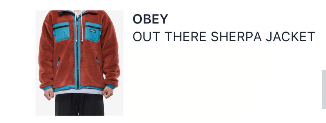 오베이  Obey-OUT THERE SHERPA JACKET 상품이미지2