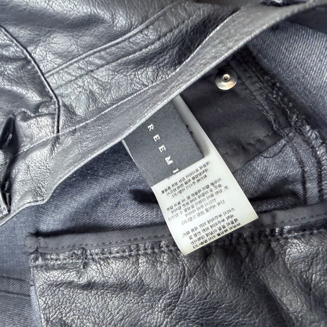 트리밍버드 Front Yoke Leather Pants [ Black ] 상품이미지4