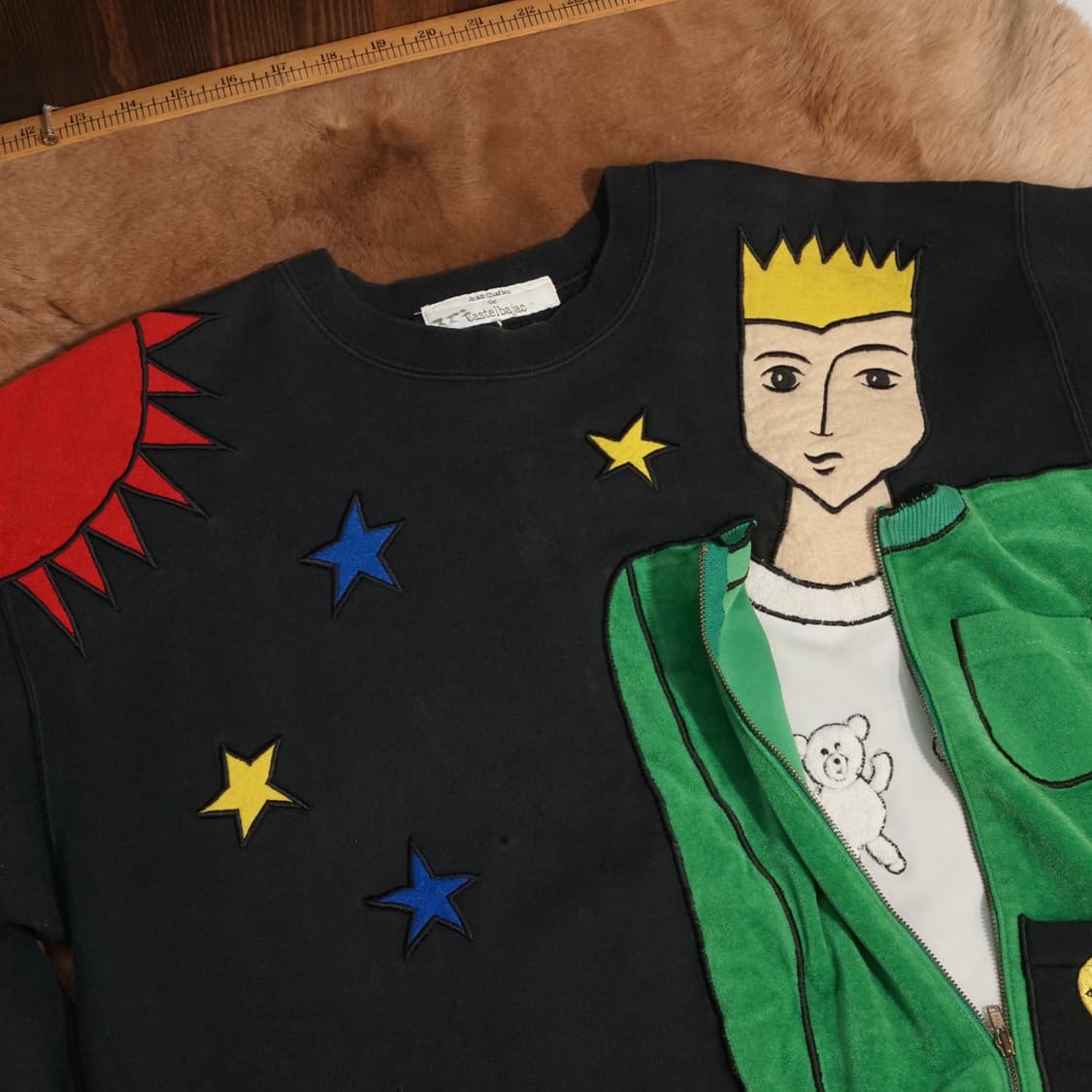 1990s Castelbajac 어린왕자 패치워크 스웻셔츠 상품이미지4