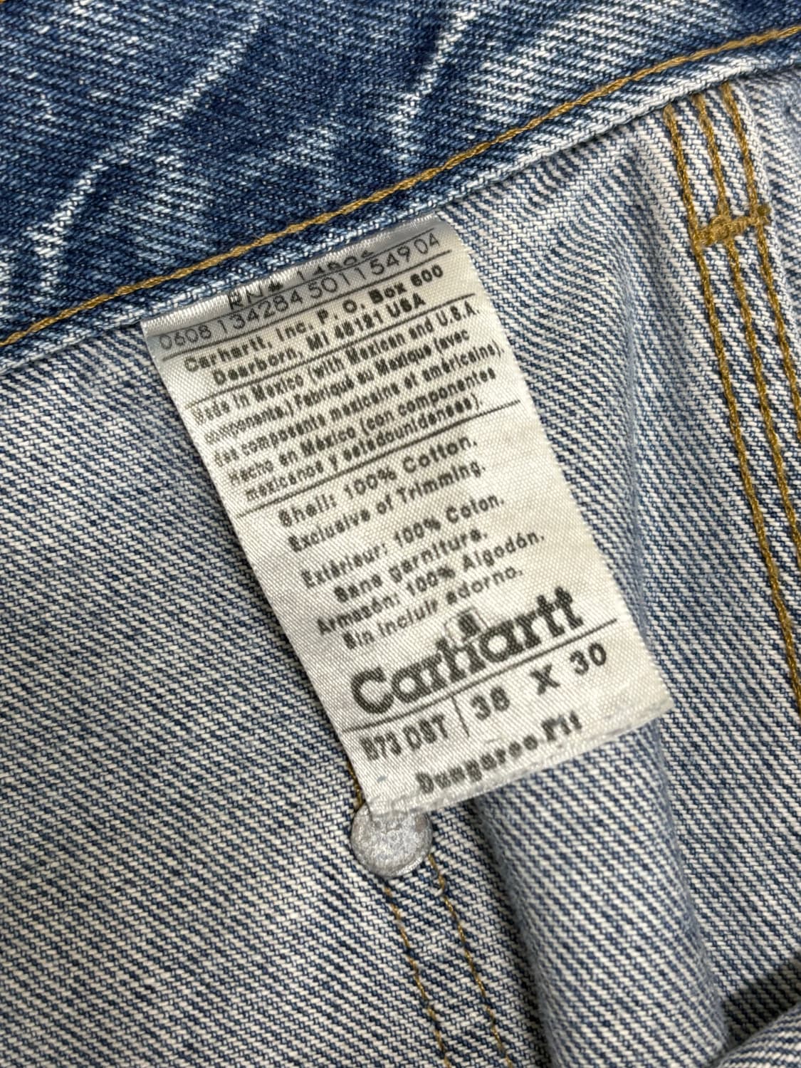 빈티지 칼하트 B73 더블니 연청 faded 상품이미지5