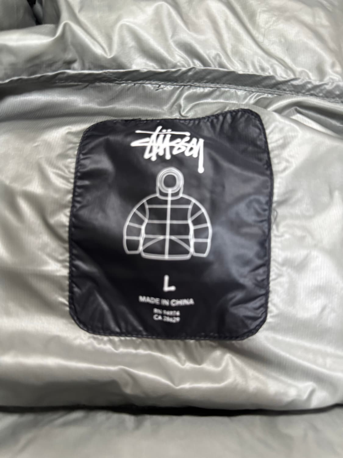 스투시 다운 파카 마이크로 립스탑 팬텀 블랙 L 상품이미지3