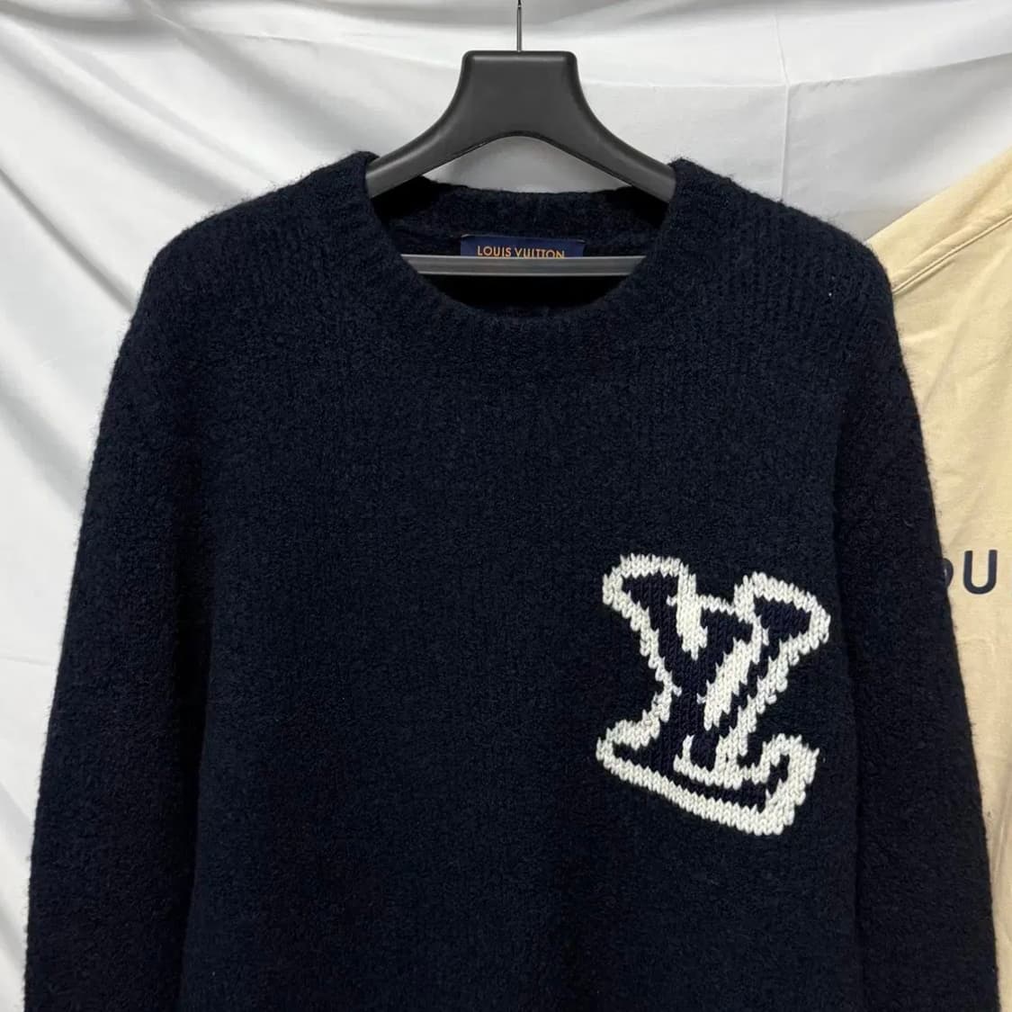 [S+급/2XL] 루이비통 LV 인타르시아 크루넥 니트 네이비 상품이미지2