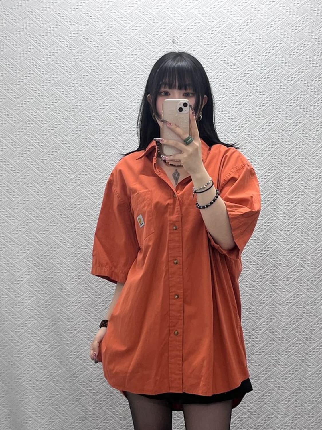칼하트 빈티지 캐주얼 레트로 오렌지 워크 셔츠 XL C11836 상품이미지1