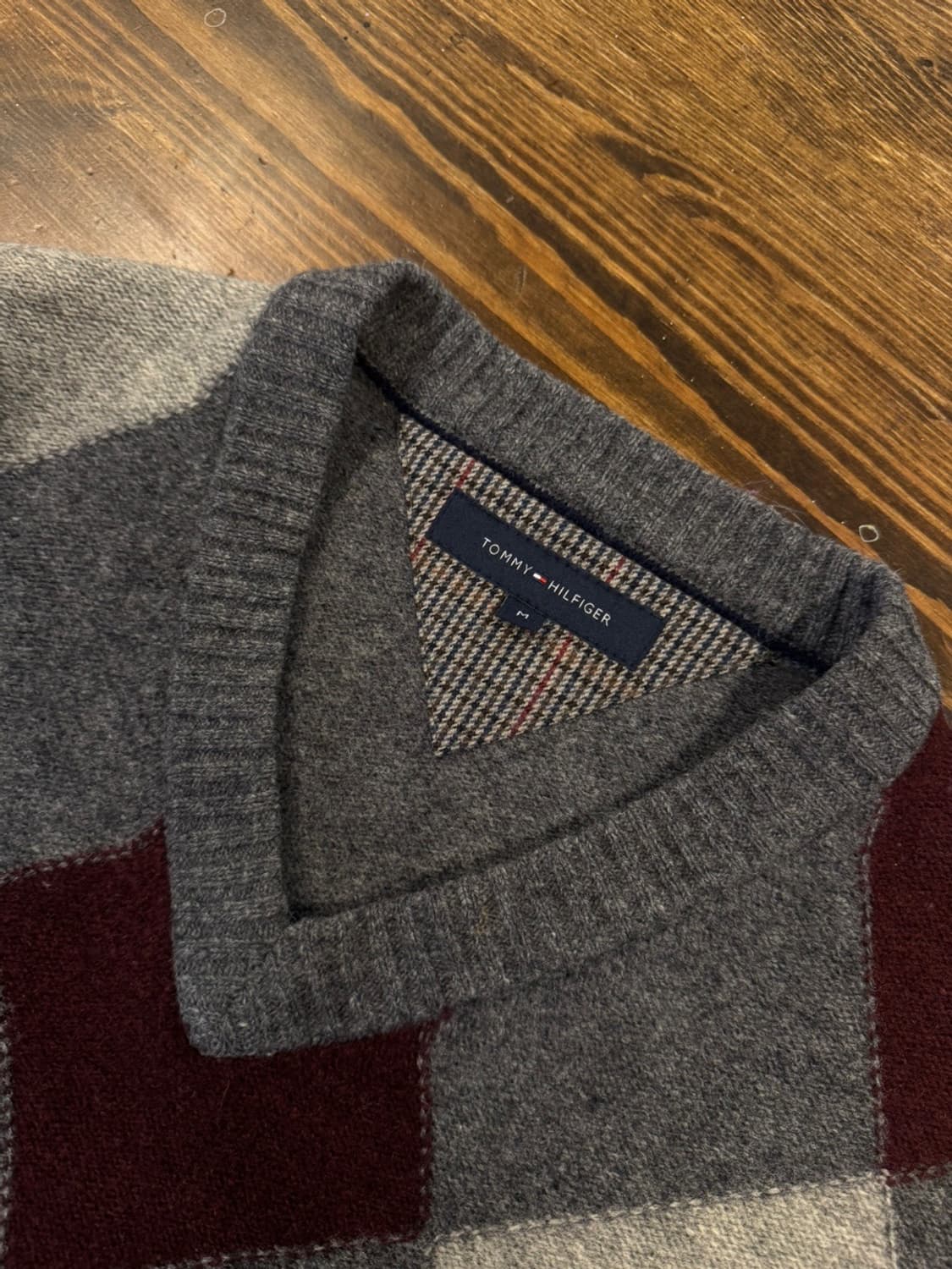 타미힐피거 램스울 아가일 니트 100 상품이미지7