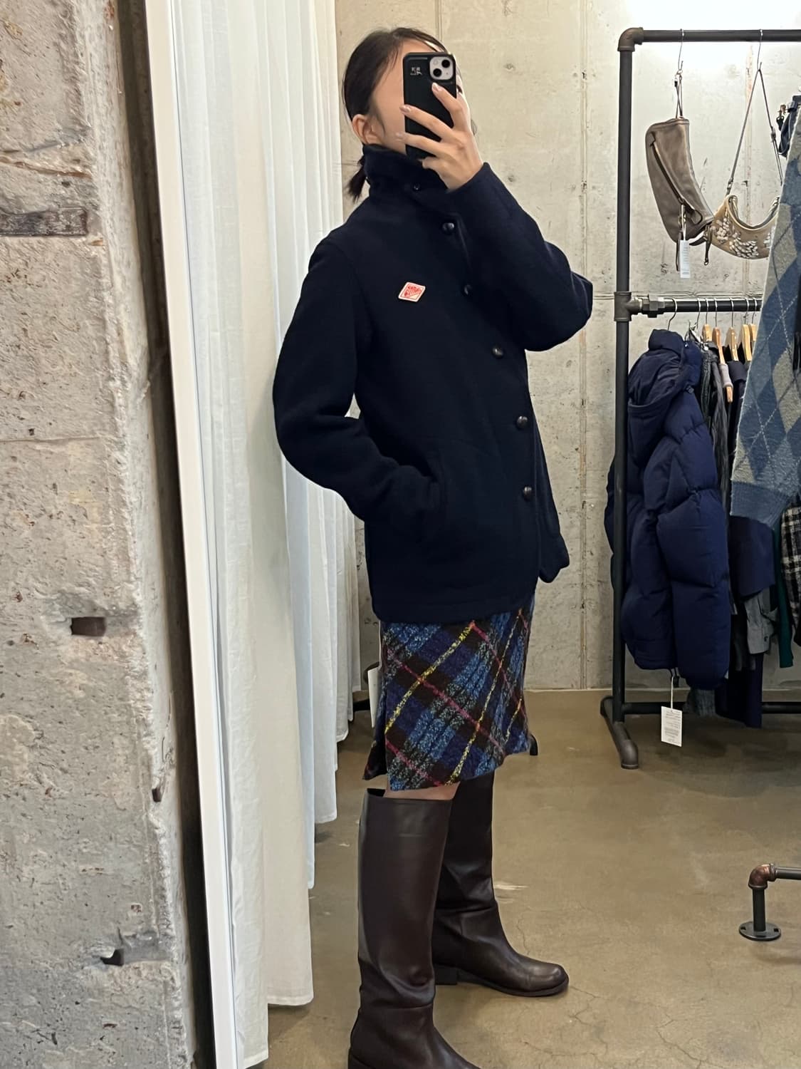 DANTON 단톤 울 숏코트 네이비 38 상품이미지3