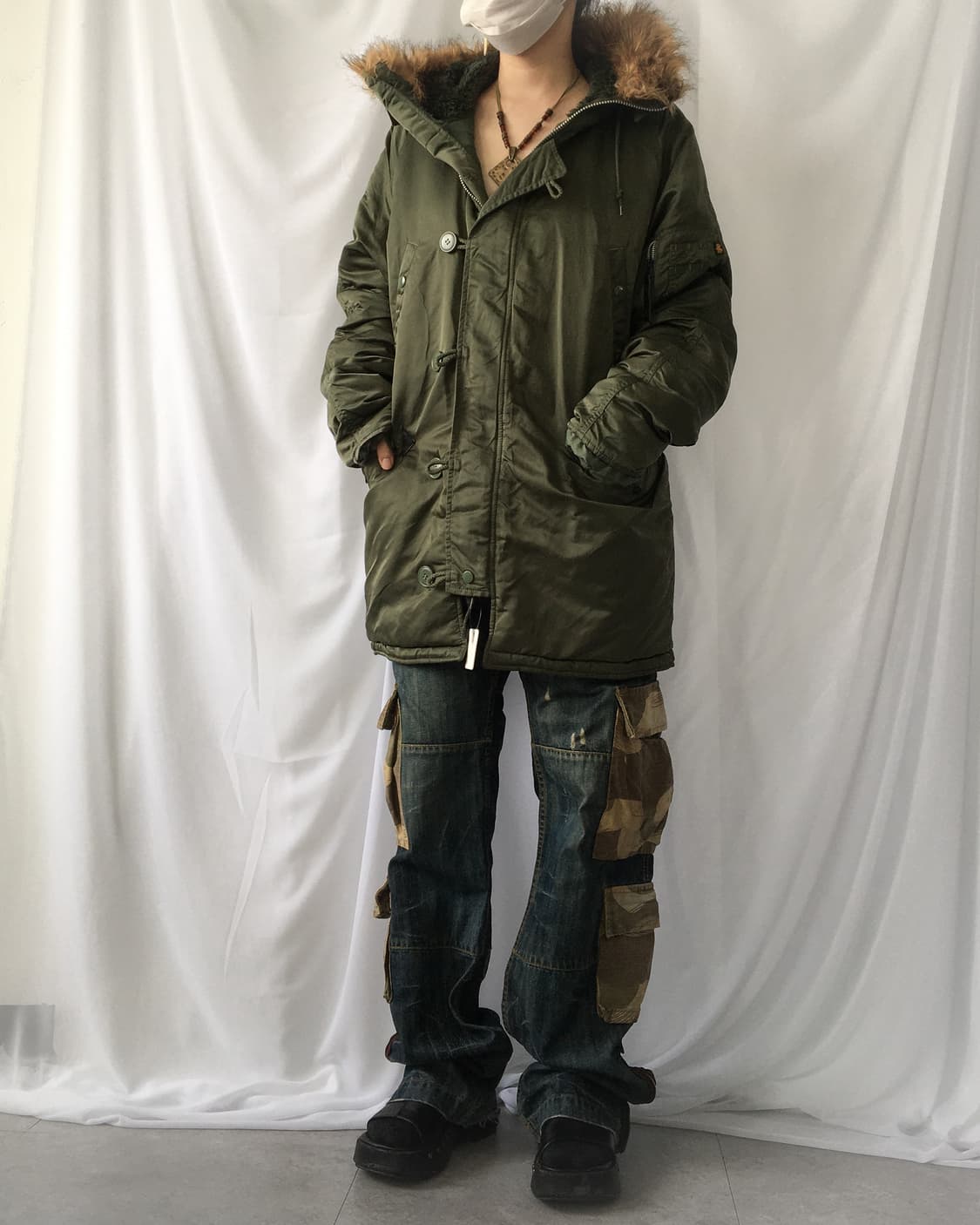 Alpha industries fake fur hood khaki jum 상품이미지9