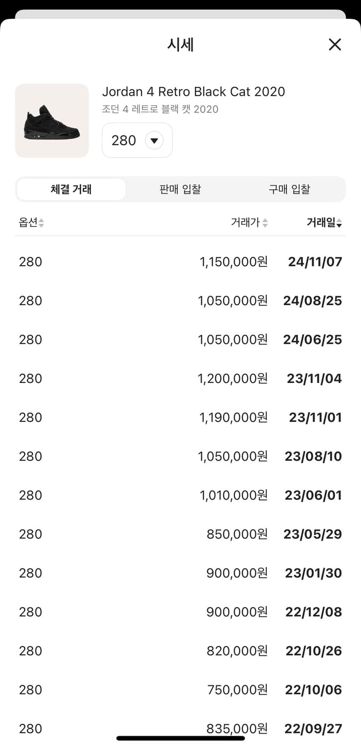 [280] 조던4 레트로 블랙캣 2020 상품이미지2