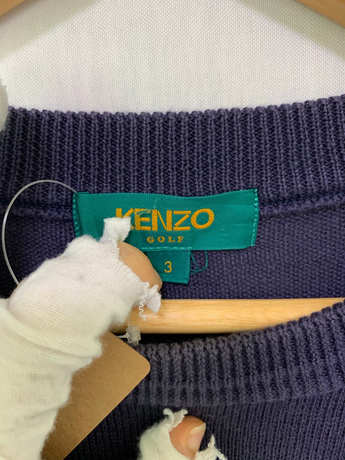 겐조 KENZO 유니크 레인보우 체크패턴 긴팔니트 일본빈티지 루즈칫 상품이미지6