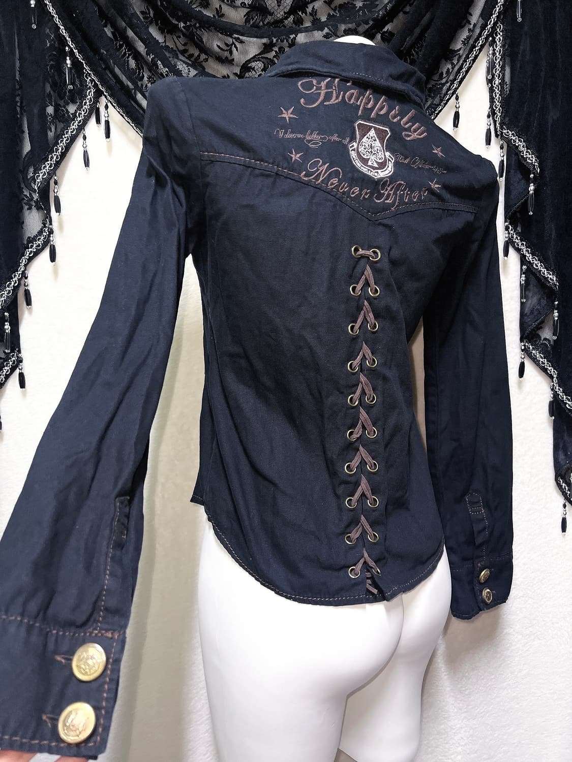 세실맥비 금장 웨스턴 아일렛 셔츠 오네갸루 펑크 y2k d.i.a 핀터 상품이미지1