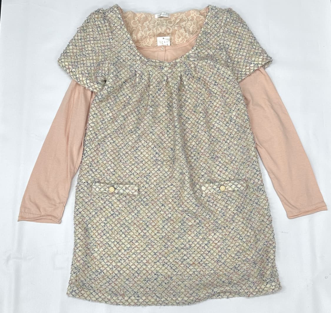 🍑하구미의 살구맛 러블리 코디세트🍑 그런지 원피스 레이어드 셔링 상품이미지3