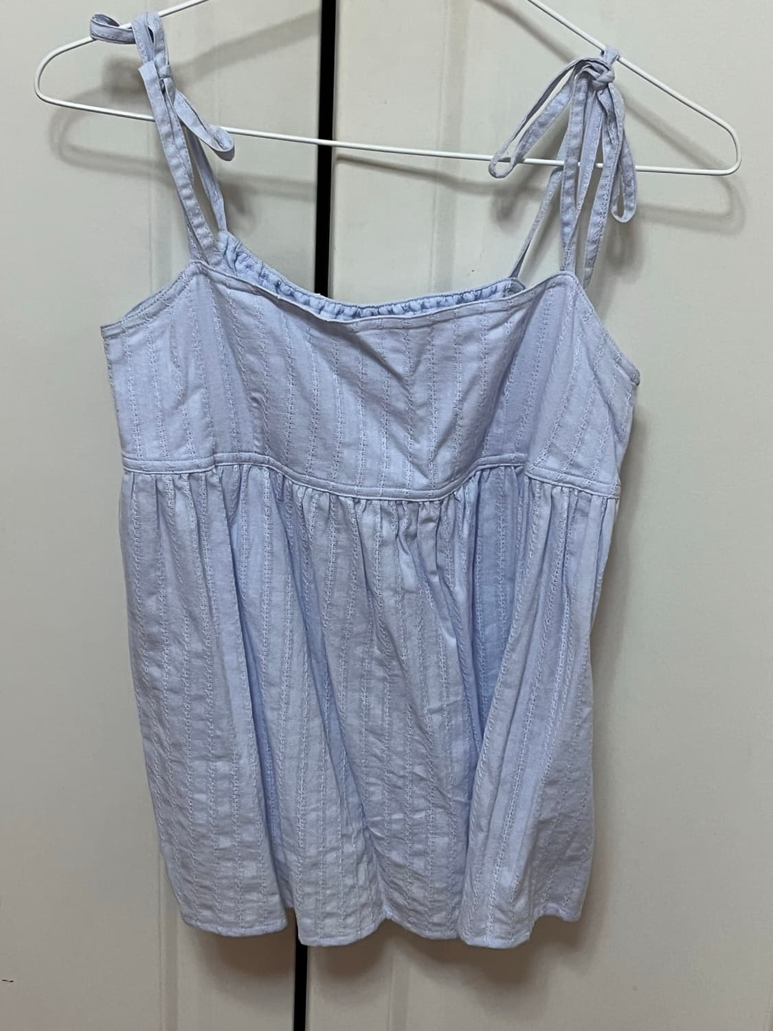 [마리떼 프랑스와 저버] 캐미솔 볼륨 블라우스 - 블루 상품이미지2