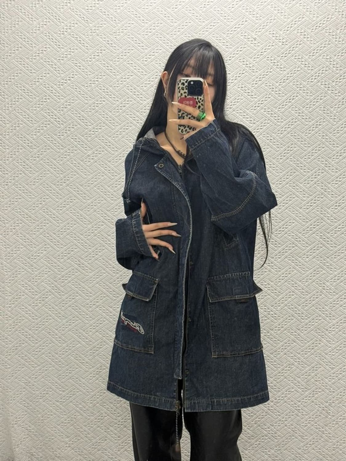 챔피언 올드스쿨 캐주얼 빈티지 미디 데님 자켓 100 C08500 상품이미지2