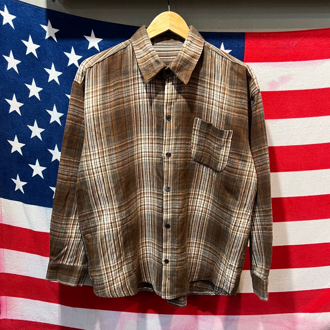 빈티지 코튼 체크 셔츠 상품이미지1