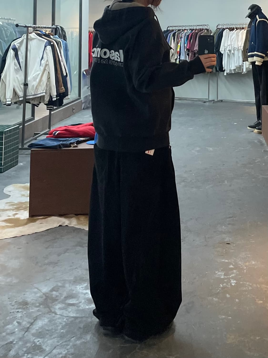 팔라스 자수로고 스펠아웃 블랙 후드집업 H2276 상품이미지2