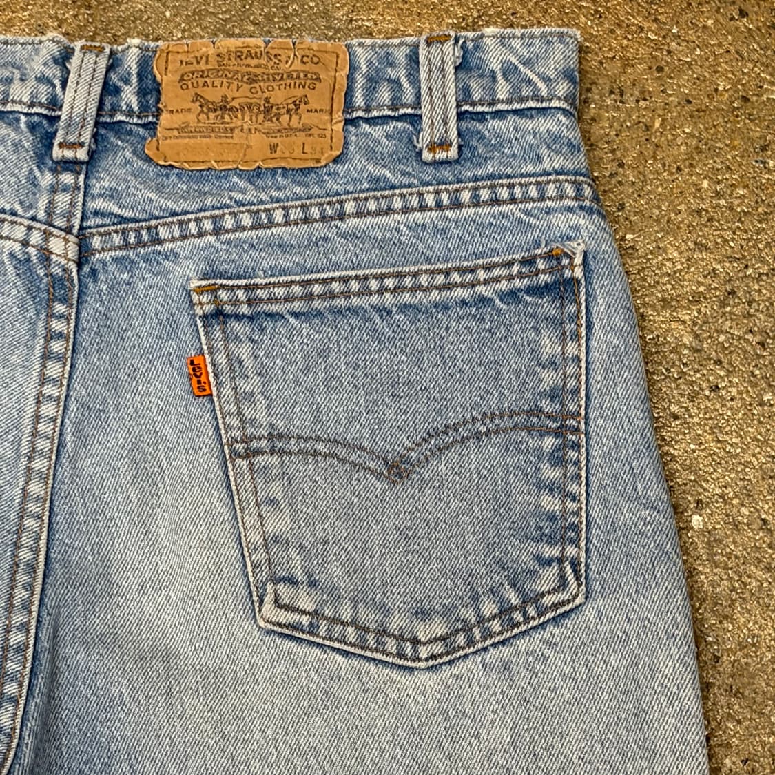 90s Made in USA 빈티지 리바이스 오렌지탭 550 연청 청바지 상품이미지6