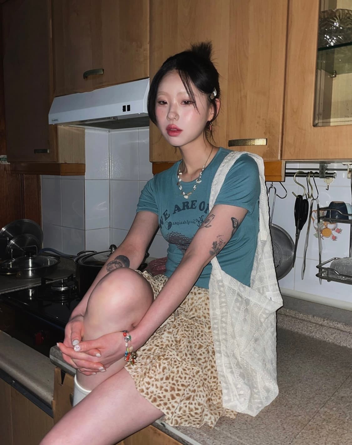 보헤미안 레이스 소프트 숄더 에코백 화이트 상품이미지1