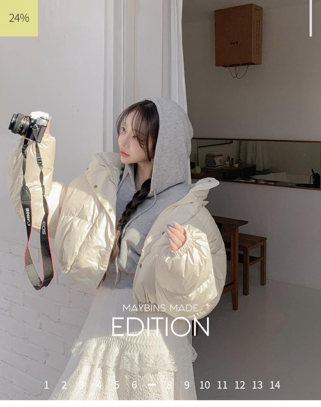 maybins 메이빈스 낭트 후드 크롭 숏패딩 자켓 상품이미지1