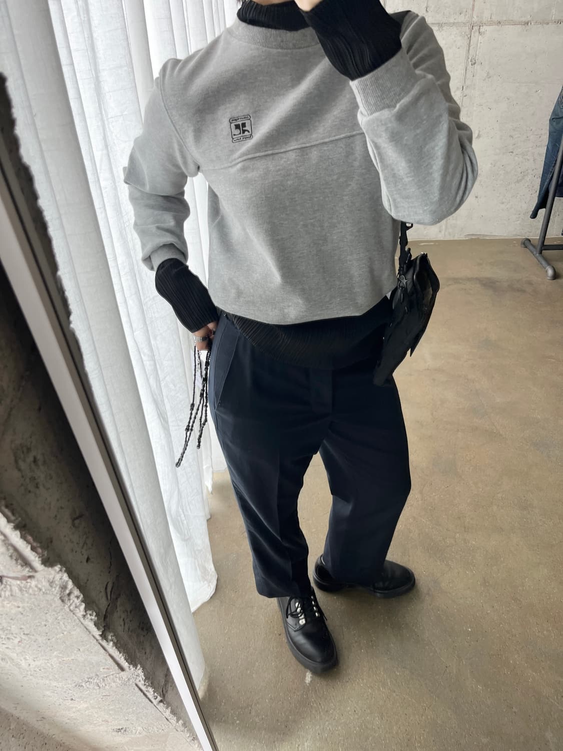 00s Courreges 꾸레쥬 로고 스웻셔츠 그레이 상품이미지6