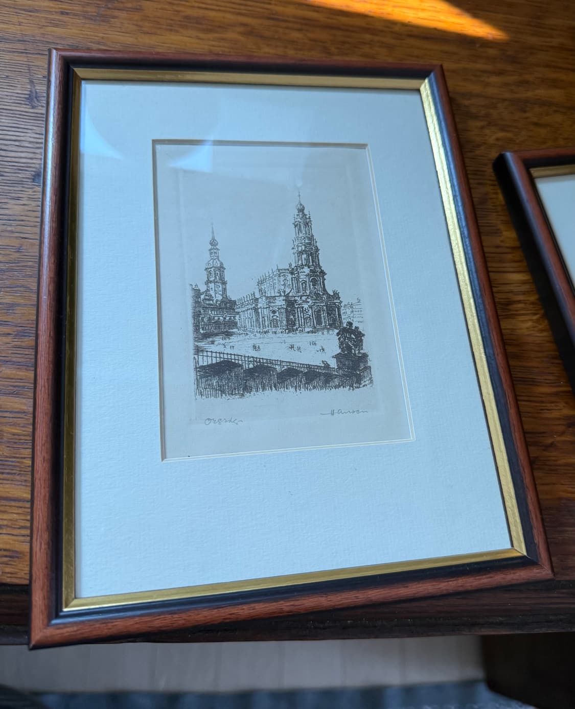 유럽 (독일)감성 빈티지 동판화 액자 3점 세트 상품이미지5