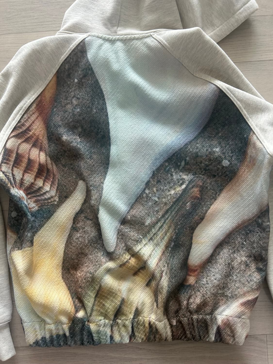 애프터프레이 풀 프린트 패널 후디 집업 멜란지그레이 상품이미지3