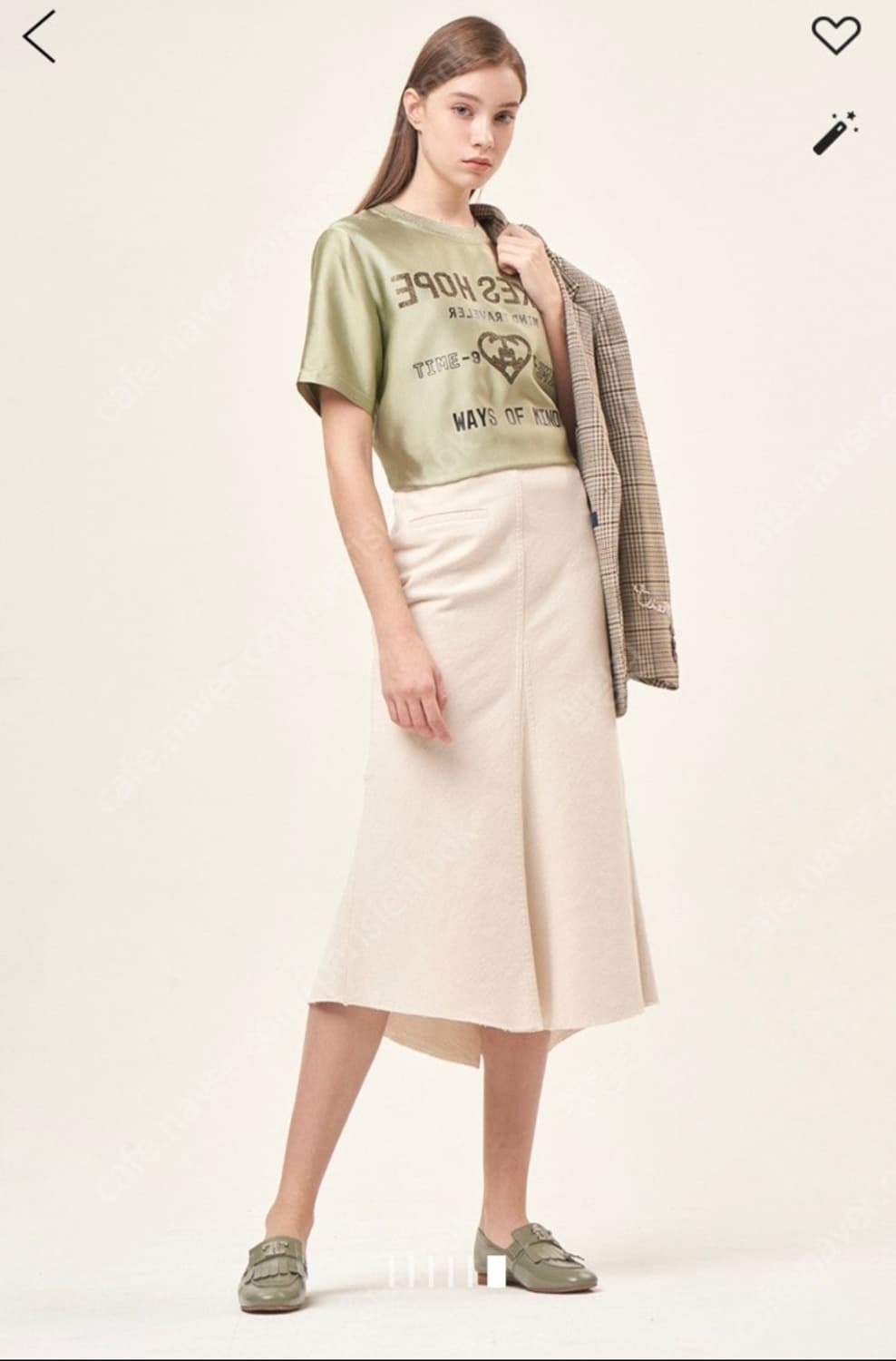 한섬 타임 2022 로고 글리터 티셔츠 82-94-160사이즈 상품이미지9