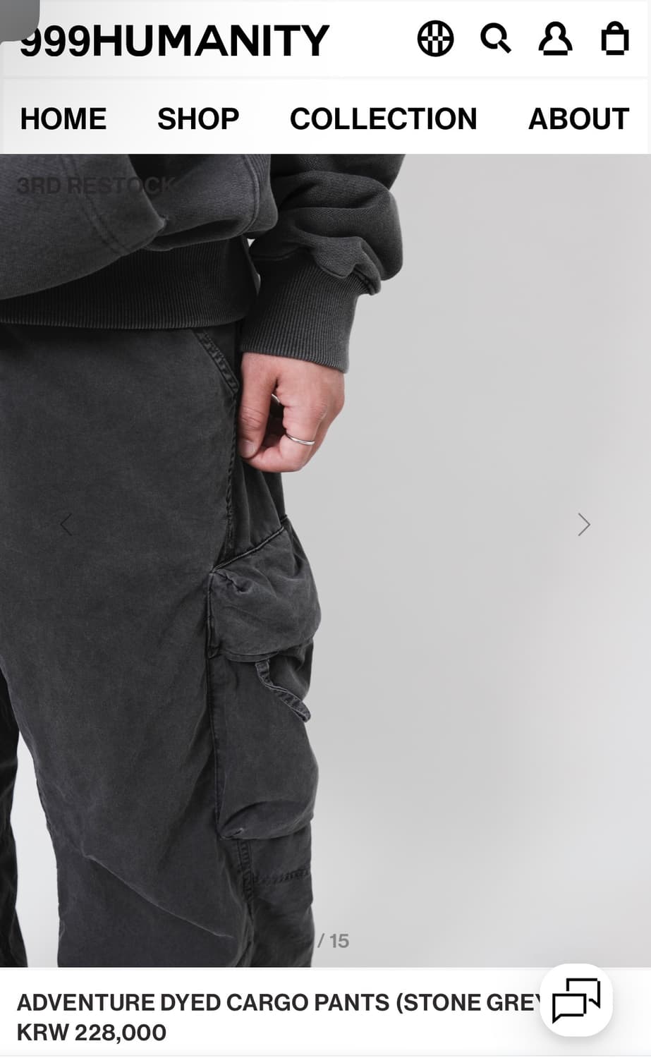 ADVENTURE DYED CARGO PANTS (STONE GREY) 상품이미지3
