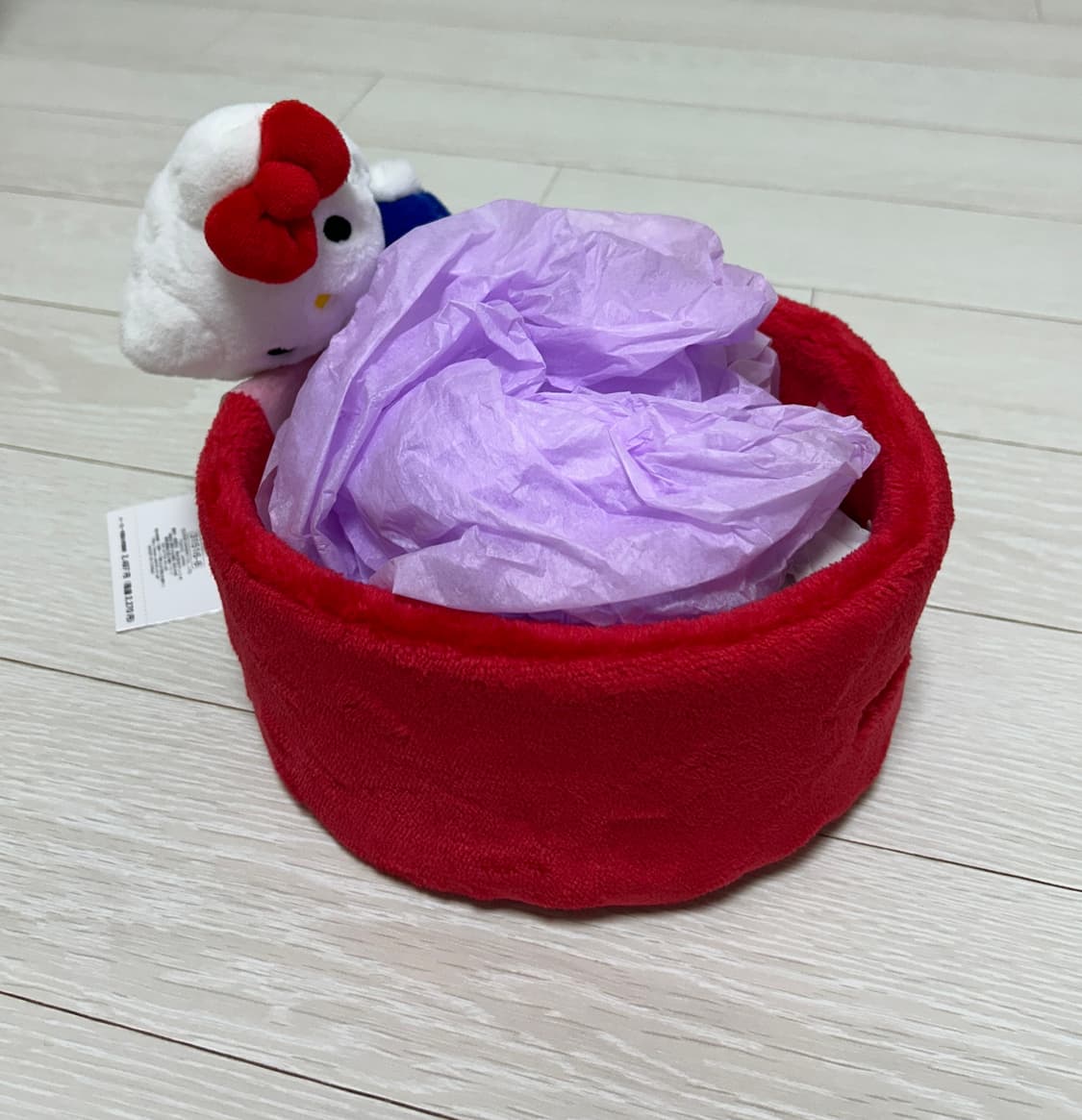 헬로키티 마스코트 원형 바구니 수납함 상품이미지1