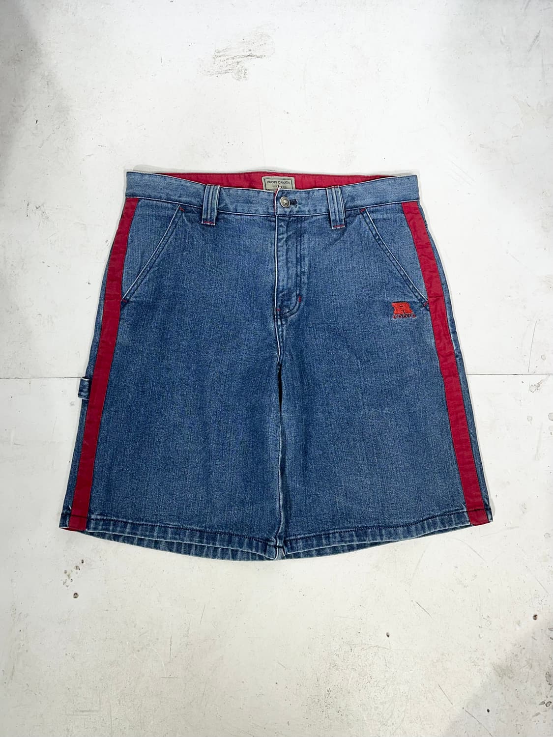 Roots canada 사이드 라인 카펜터 데님 하프 팬츠 버뮤다 반바지 상품이미지4