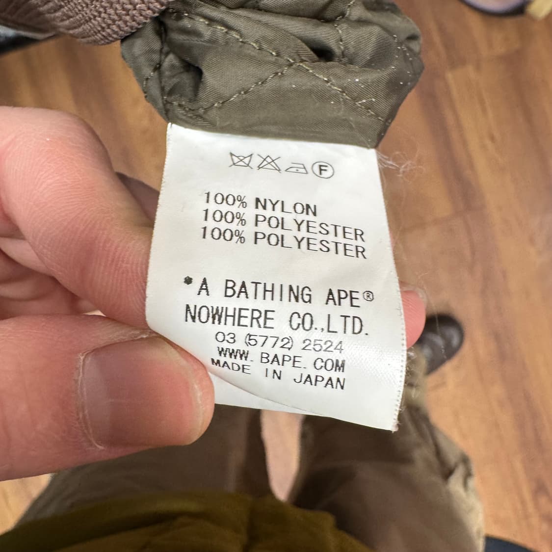 00s 베이프 오리지널 바시티 자켓 전면 빅로고 포인트 카키브라운 상품이미지7