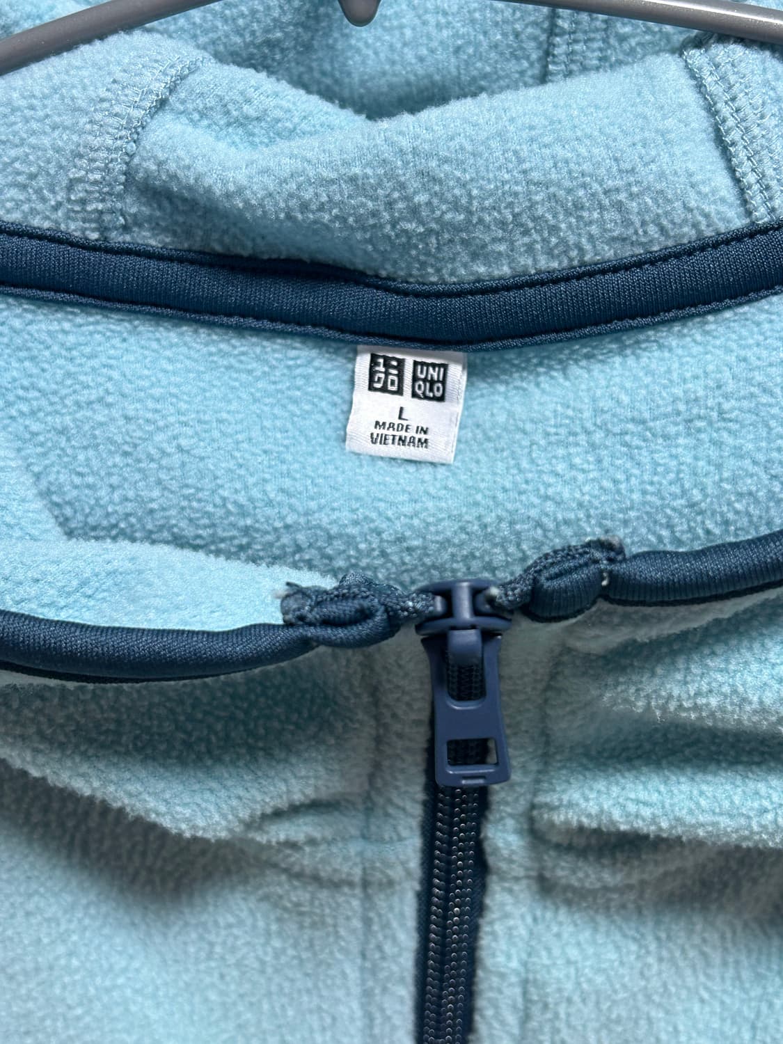 유니클로 여성 후리스 후드 집업 L 민트 상품이미지2