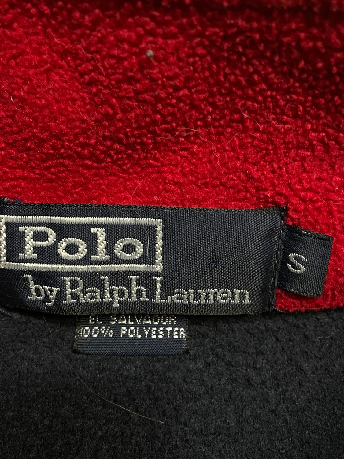 폴로 랄프로렌 다크 네이비 뽀글이 후리스 반집업 맨투맨 L 상품이미지5