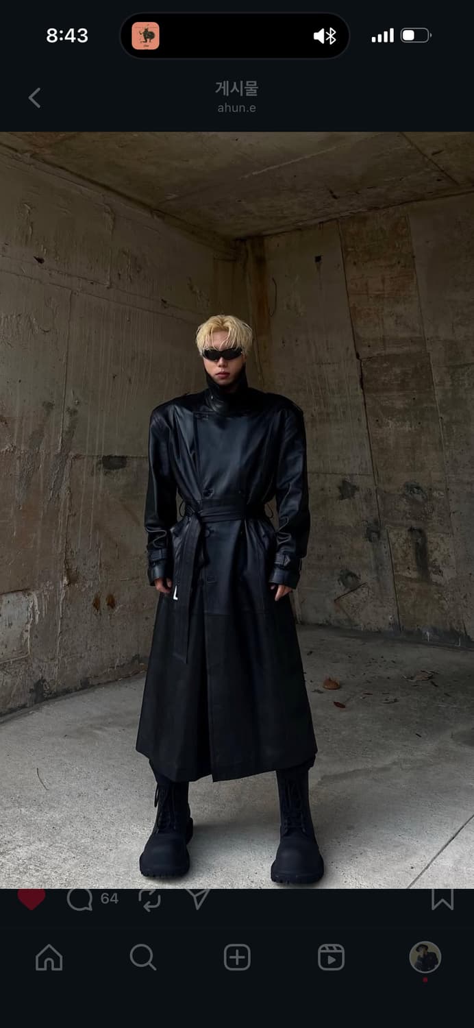 인스턴트펑크 리얼레더 트렌치코트 상품이미지2