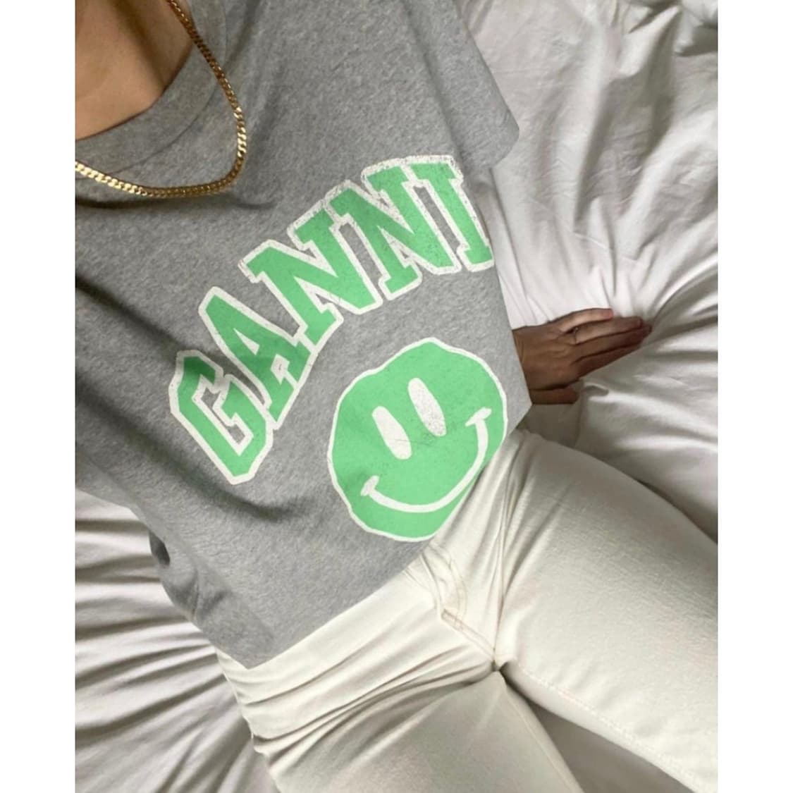 GANNI 스마일리 로고 반팔 티셔츠 상품이미지2