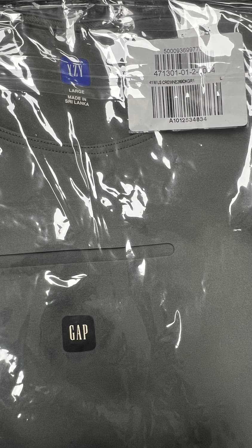 (새상품)이지갭 세컨스킨 다크그레이L 상품이미지2