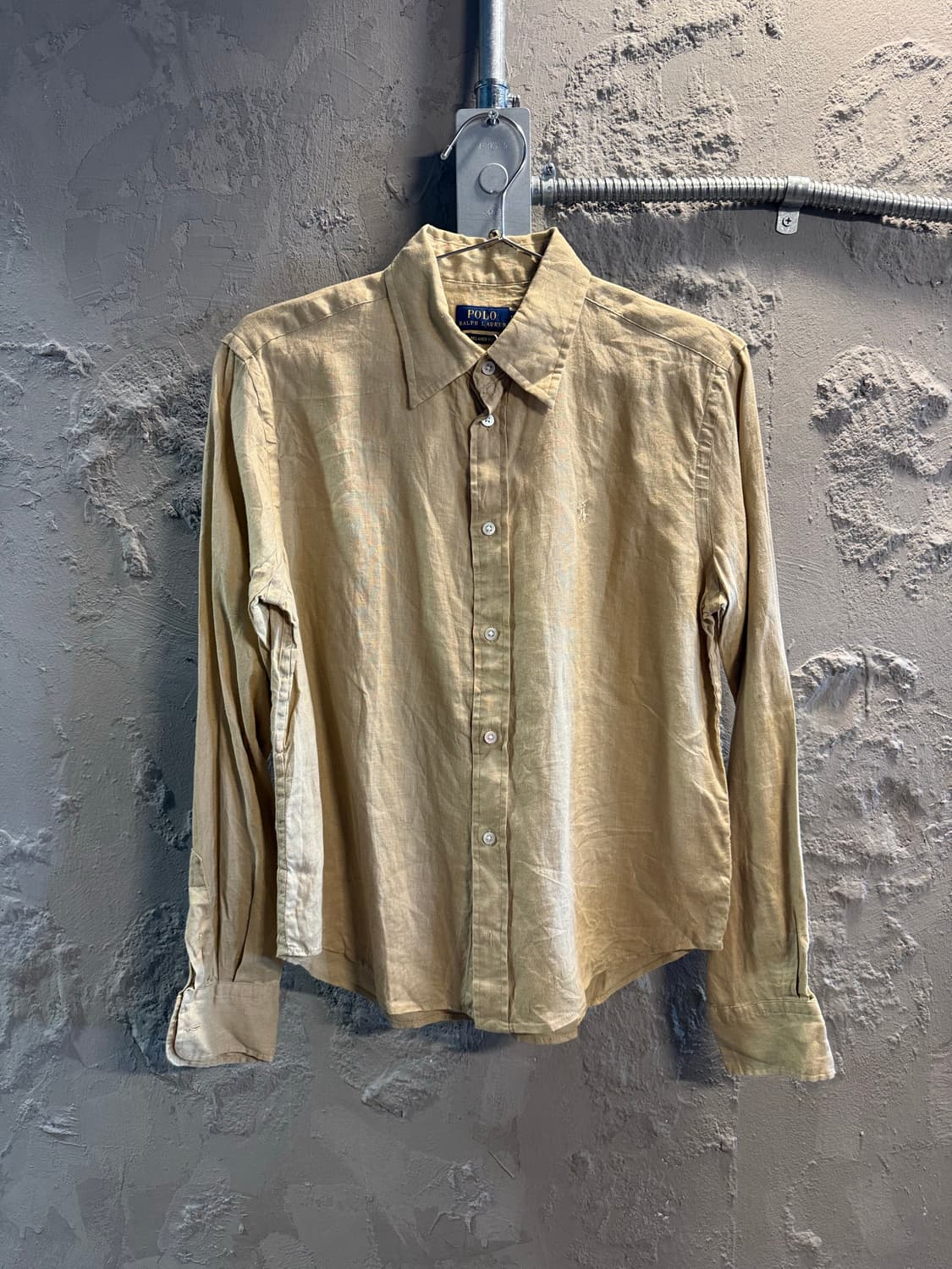 폴로 랄프로렌 POLO 린넨 100% 릴렉스핏 셔츠 베이지 XS 상품이미지1