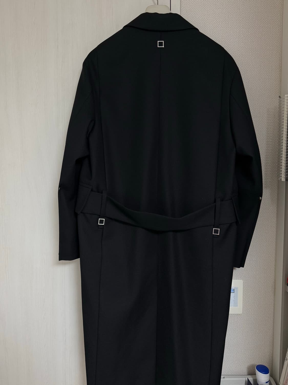 (46) 23ss 우영미 울 벨티드 턴업 코트 블랙 상품이미지2