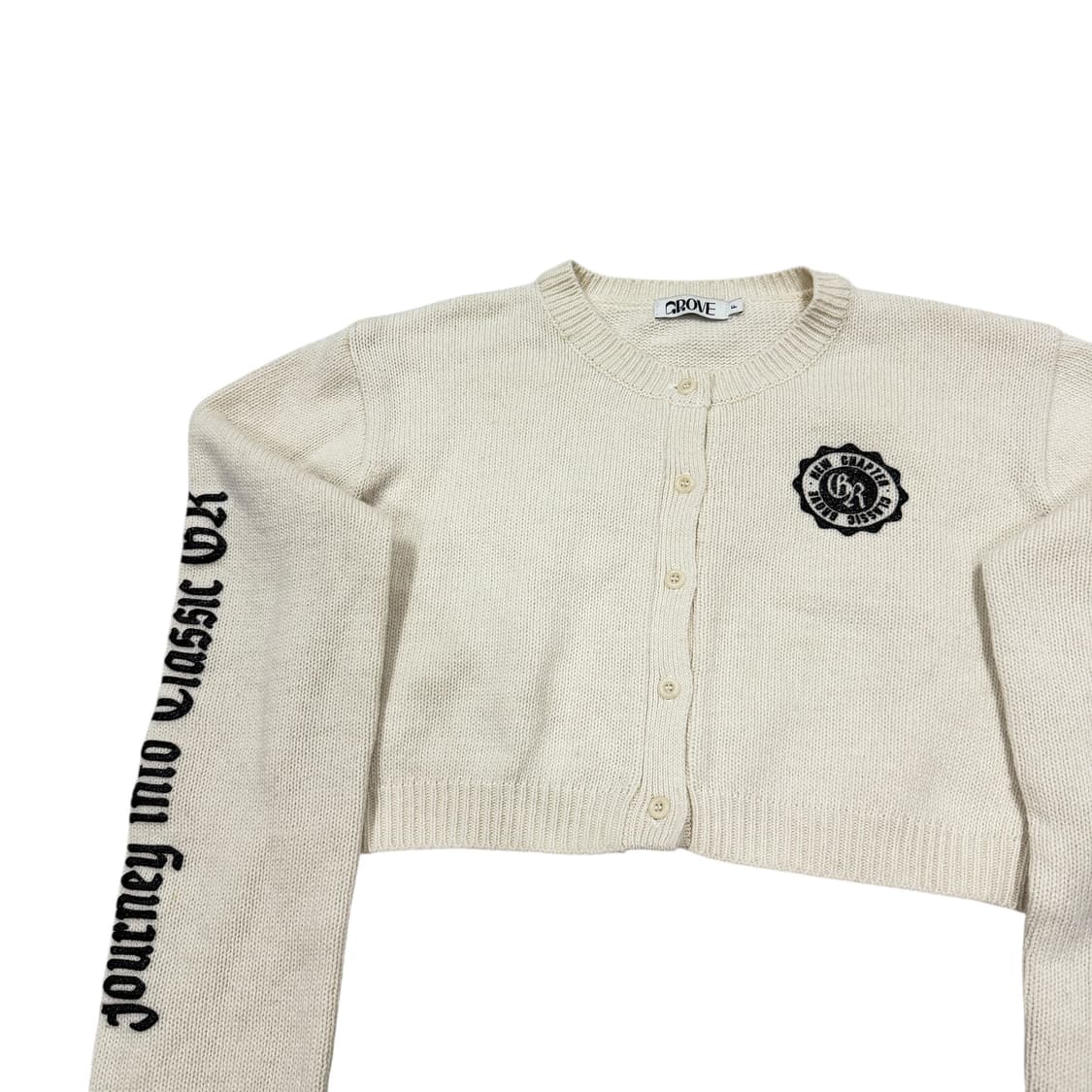 GROVE 그로브 플로스 크롭 가디건 아이보리 상품이미지2
