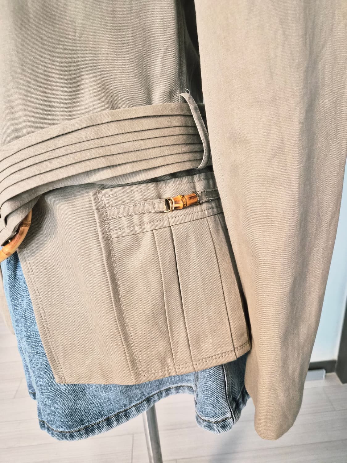 [ZARA] 자라 우먼 밤부 버클 린넨 혼방 사파리 자켓 (S) 상품이미지3