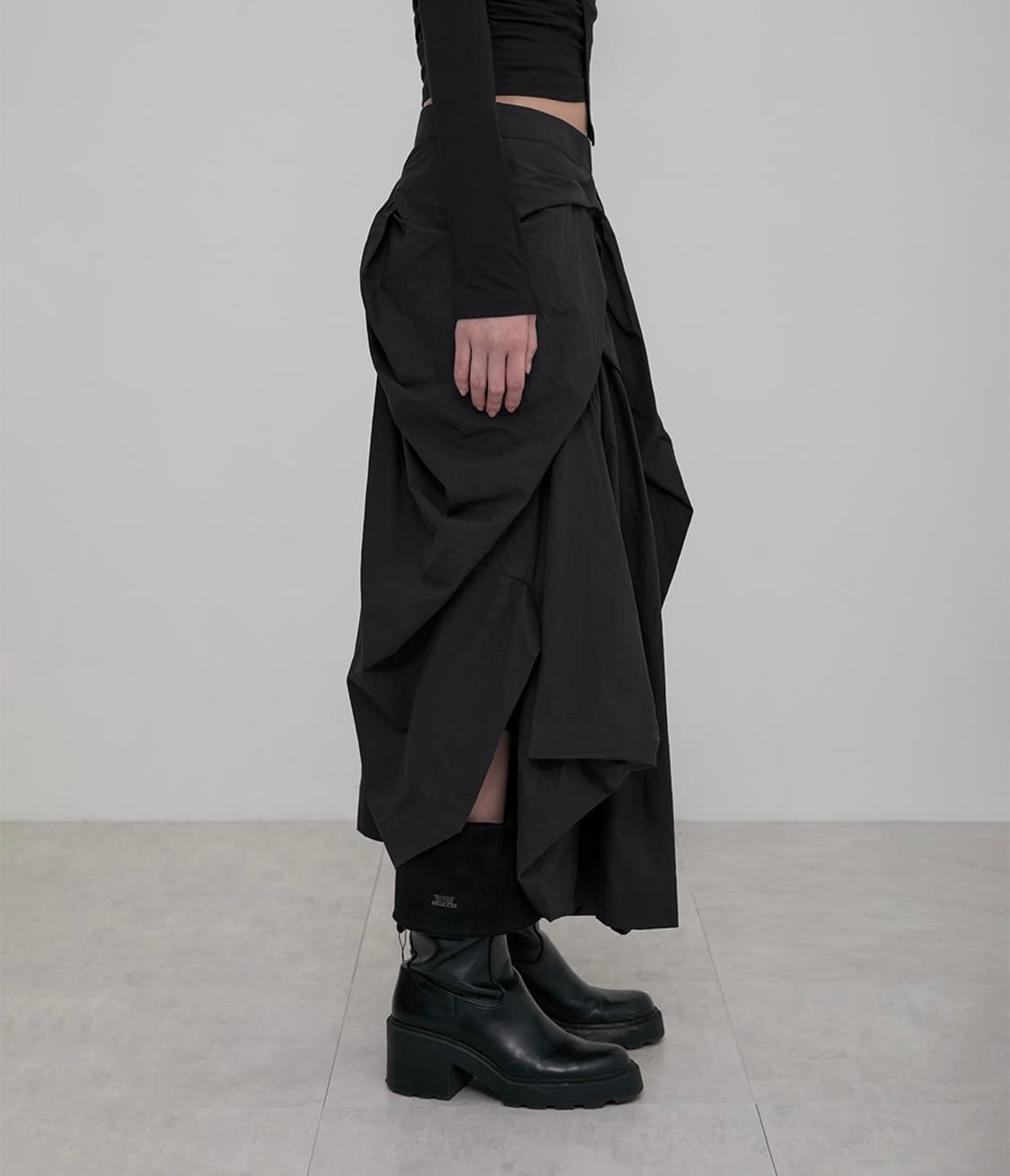 (새상품) 플레어업 flareup 블랙 롱 스커트 draped skirt 상품이미지3