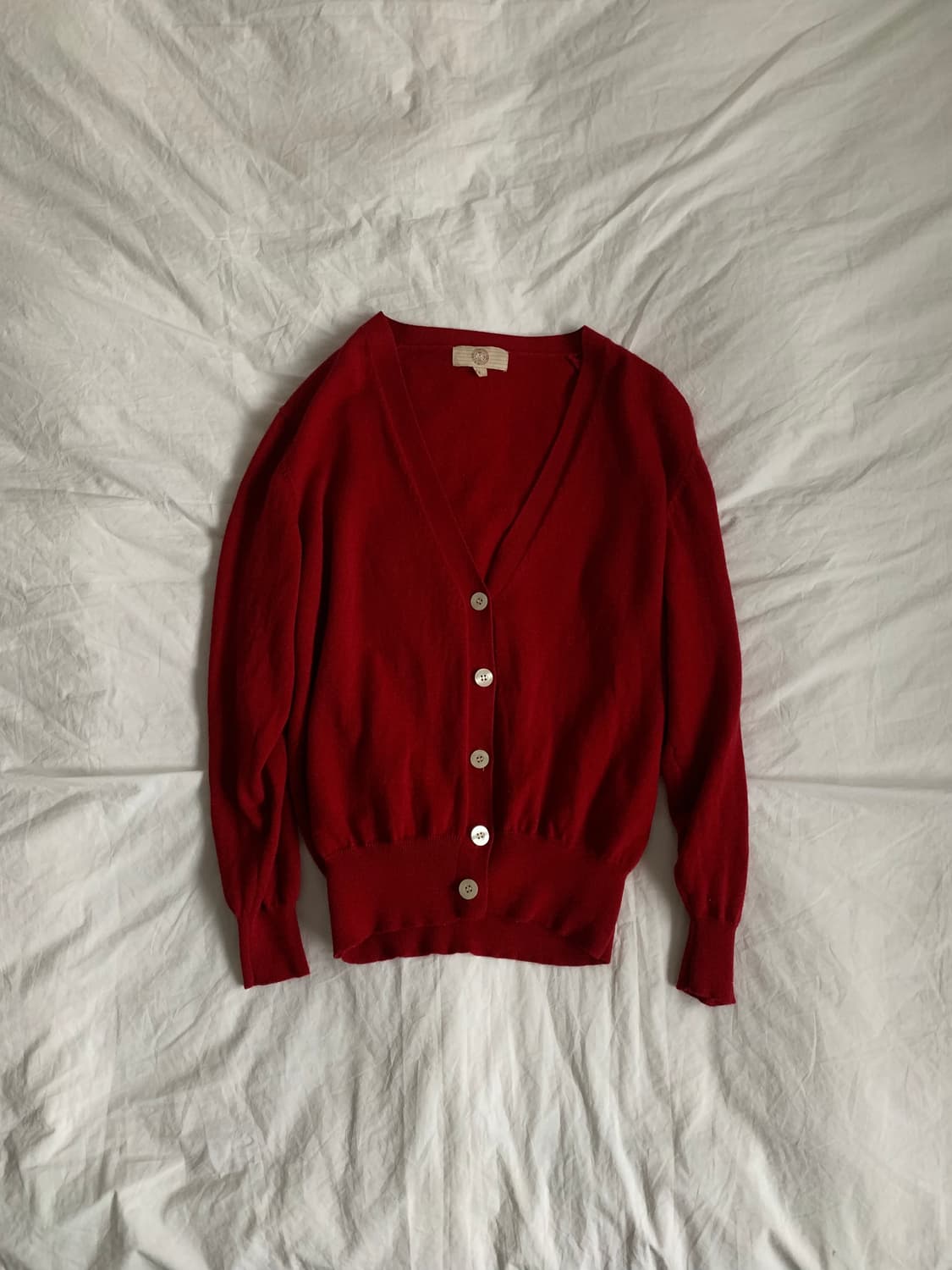 딥레드 버튼 가디건 상품이미지2