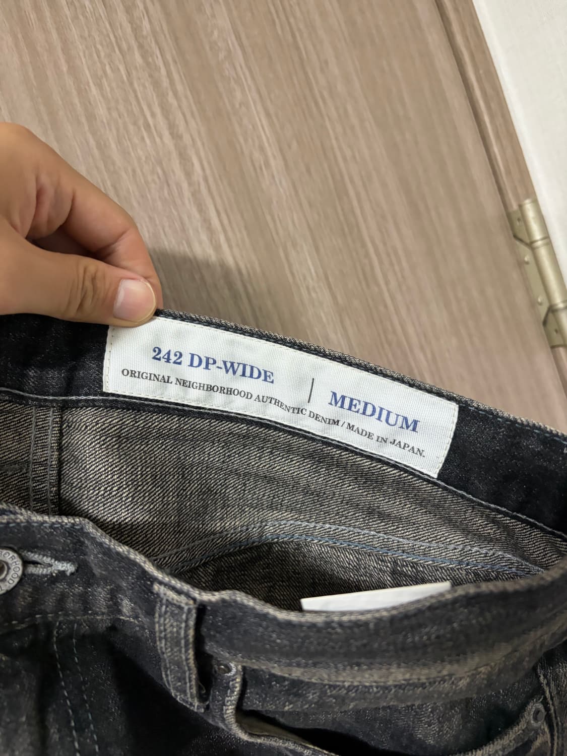 네이버후드 24aw 워시드 데님 DP 와이드 블랙 M 상품이미지7